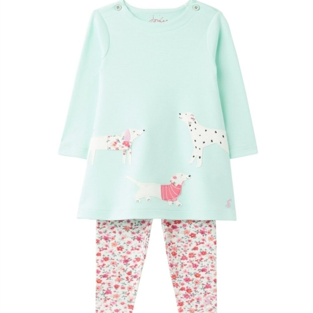 Joules - Christina Dress and Legging Set - Ocean Puppy